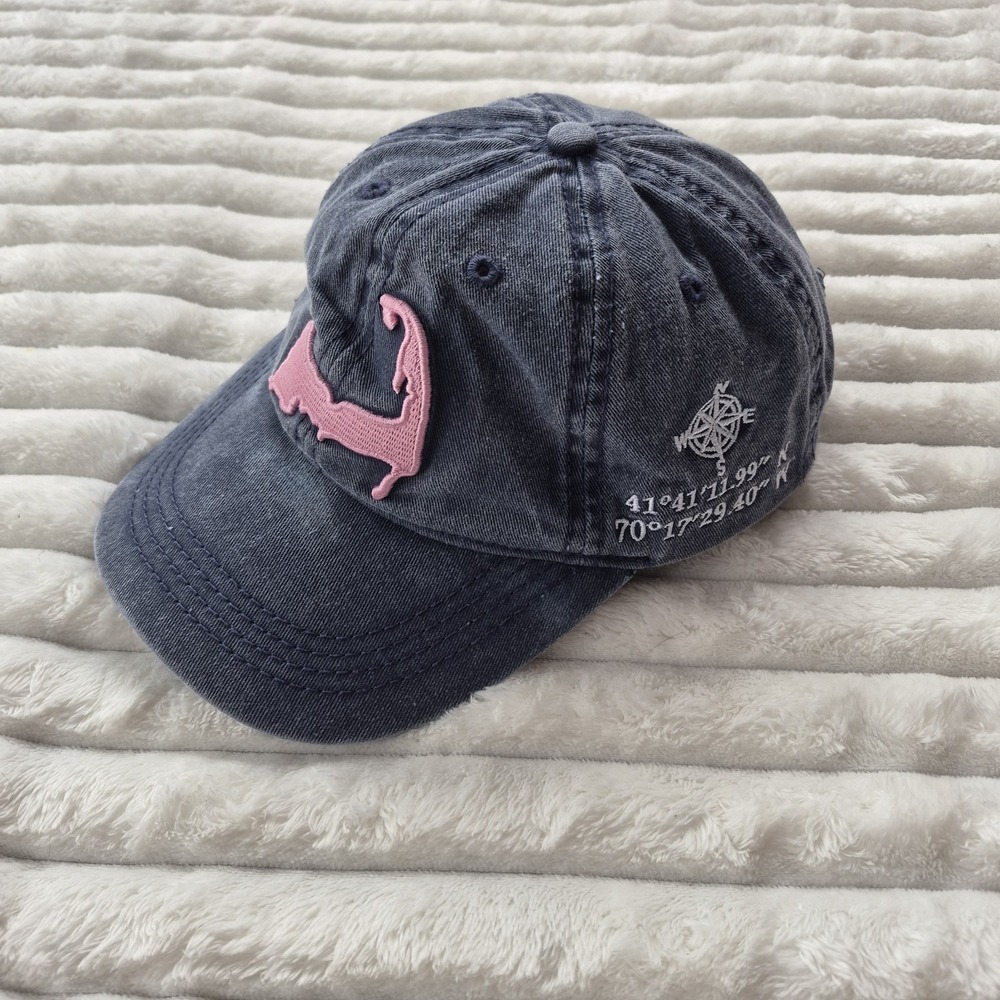 Cape Cod 100% Cotton Baseball Hat Blue Pink